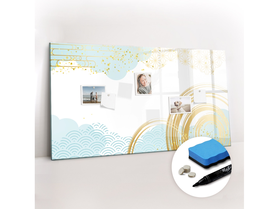 Quadro De Vidro Magnético Padrão Decorativo Para O Quarto Das Crianças Espelharte (120x60 Cm)