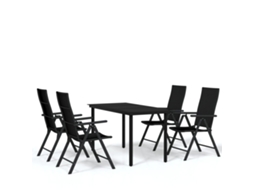 Maison Exclusive - 5 Pcs Conjunto De Jantar Para Jardim Preto