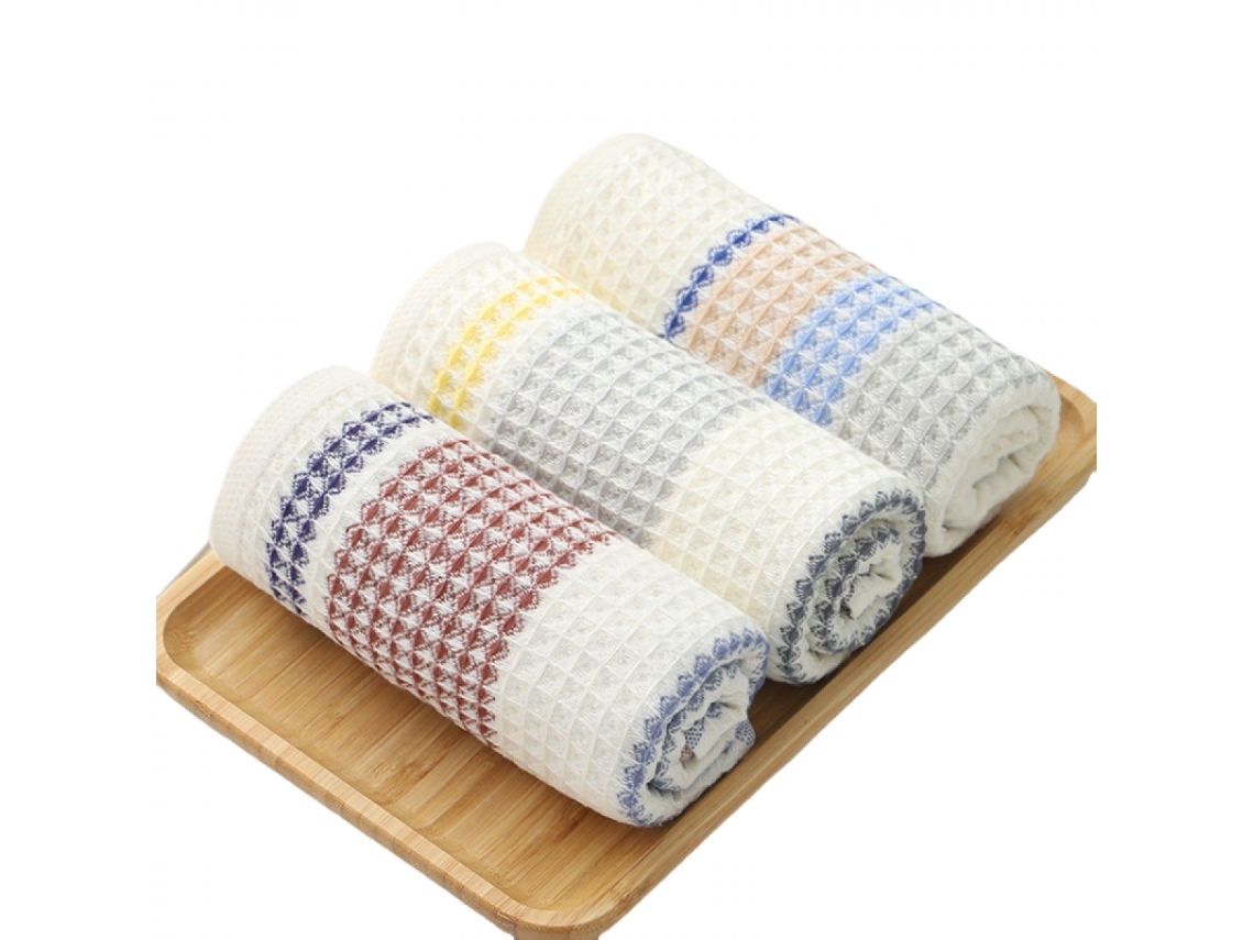 Conjunto de Toalhas Grossas de Algodão, Cor Sólida, para Banho, Rosto e Mãos, para Uso Doméstico, com 3 Peças BRILVIBERA