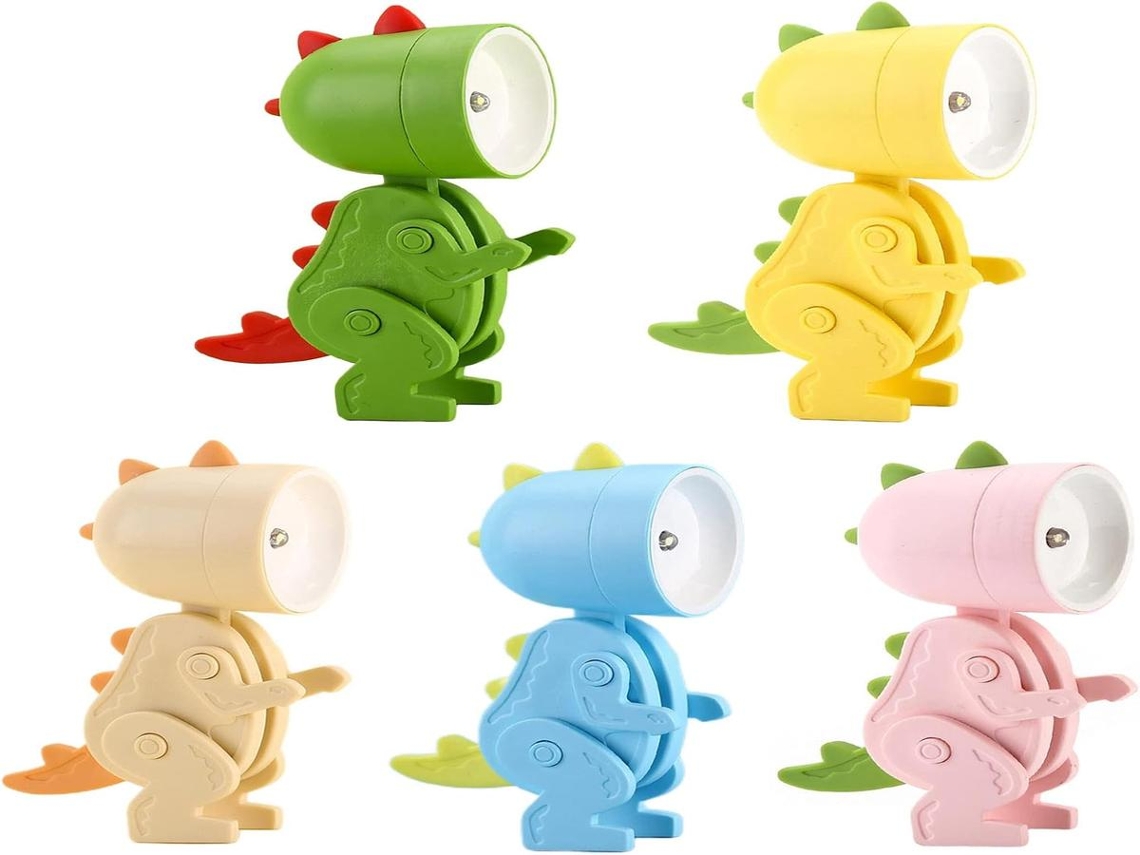 Lurelia Abajur Infantil Em Forma De Dinossauro 5 Peças Com 2w Para Bebé E Crianças