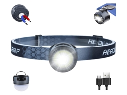 Lanterna De Cabeça Recarregável, Farol De Led Portátil 7 Modos Com Luz Vermelha, Luz De Trabalho Magnética Com Gancho, Lanterna Ipx4 À Prova
