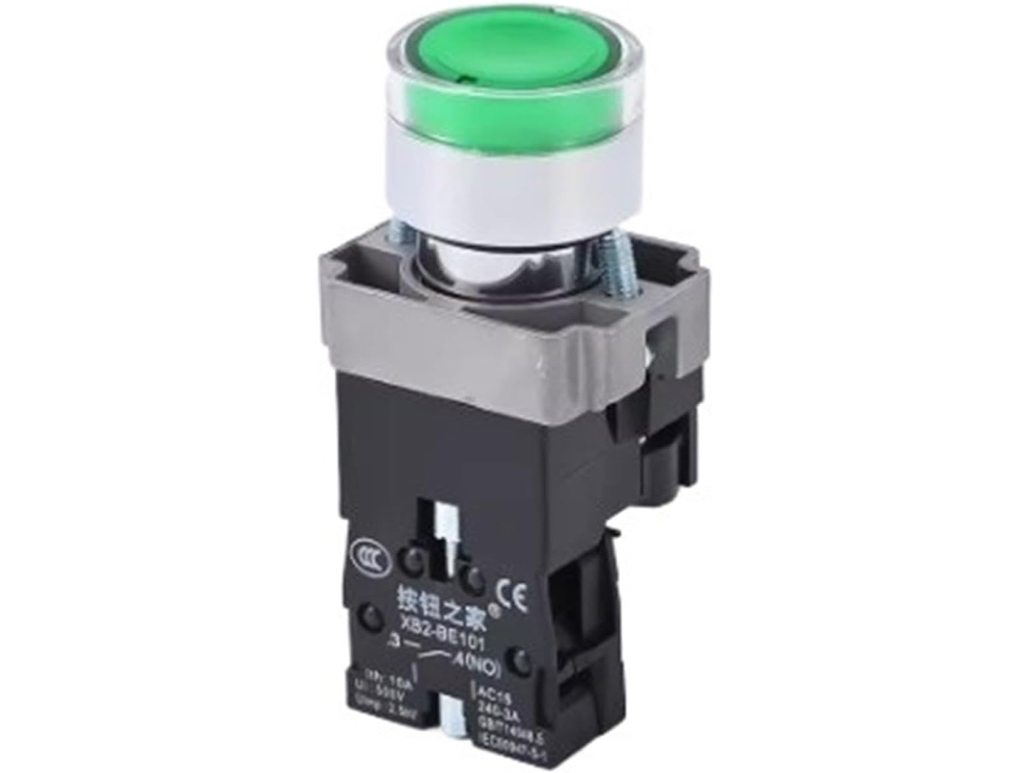 Interruptor de botão iluminado Xb2 Bw33b1c Bw3361c, 2 velocidades, 3 posições, normalmente aberto, mecânico, com LED.