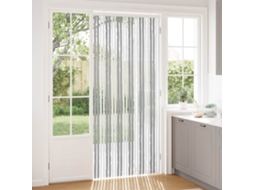 Vidaxl Cortina De Insetos Chenille Cinza E Branco 100 X 230 Cm 100% Pp