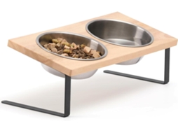 Tigelas Elevadas para Ração de Gatos, Suporte Elevado Inclinado em Aço Inoxidável de 15° para Cães Pequenos AQUAFORGE