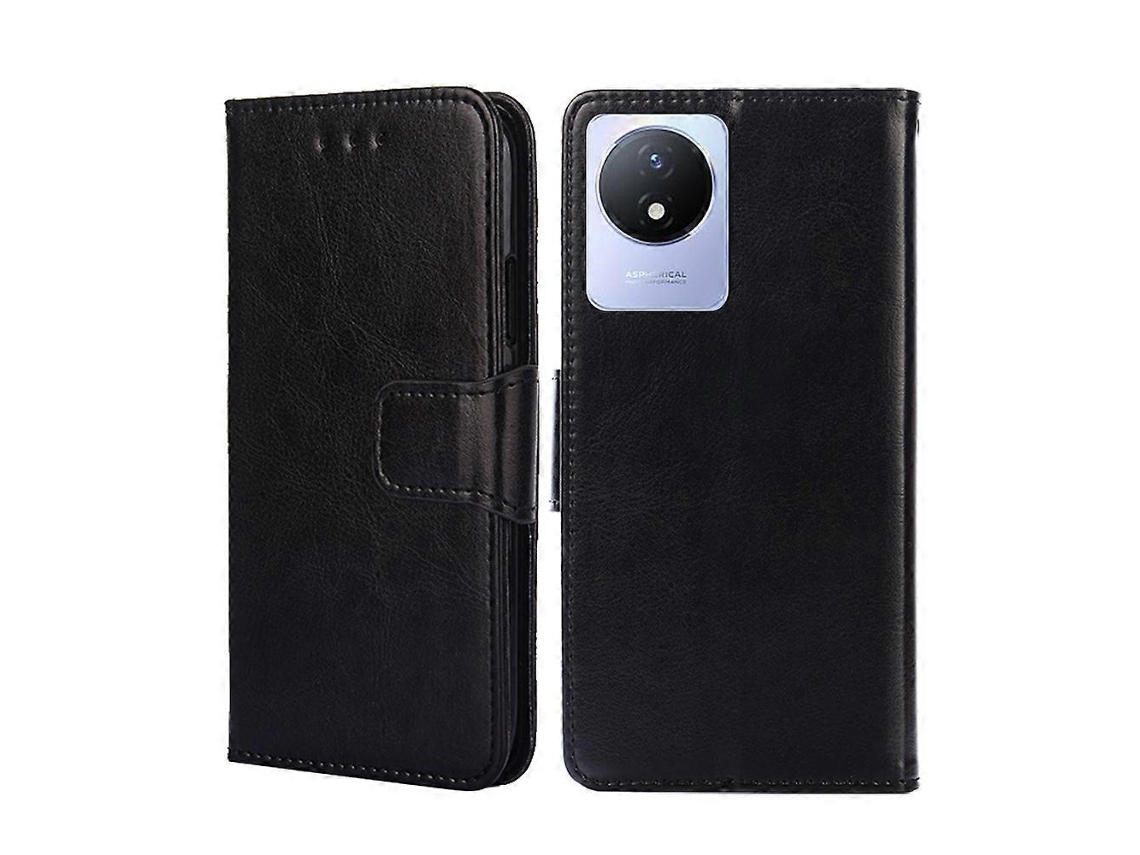 Capa De Couro Com Textura De Cristal Para Vivo Y02 4g