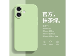 Capa Para Iphone 17 Com Lente Líquida Verde Matcha Em Formato De Cubo, Cobertura Total E Borda Reta.