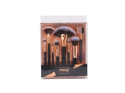 Conjunto de 8 Peças Base Premium Pó Sintético Corretivo Pincéis Cosméticos GrandesPreto LUUCOZK