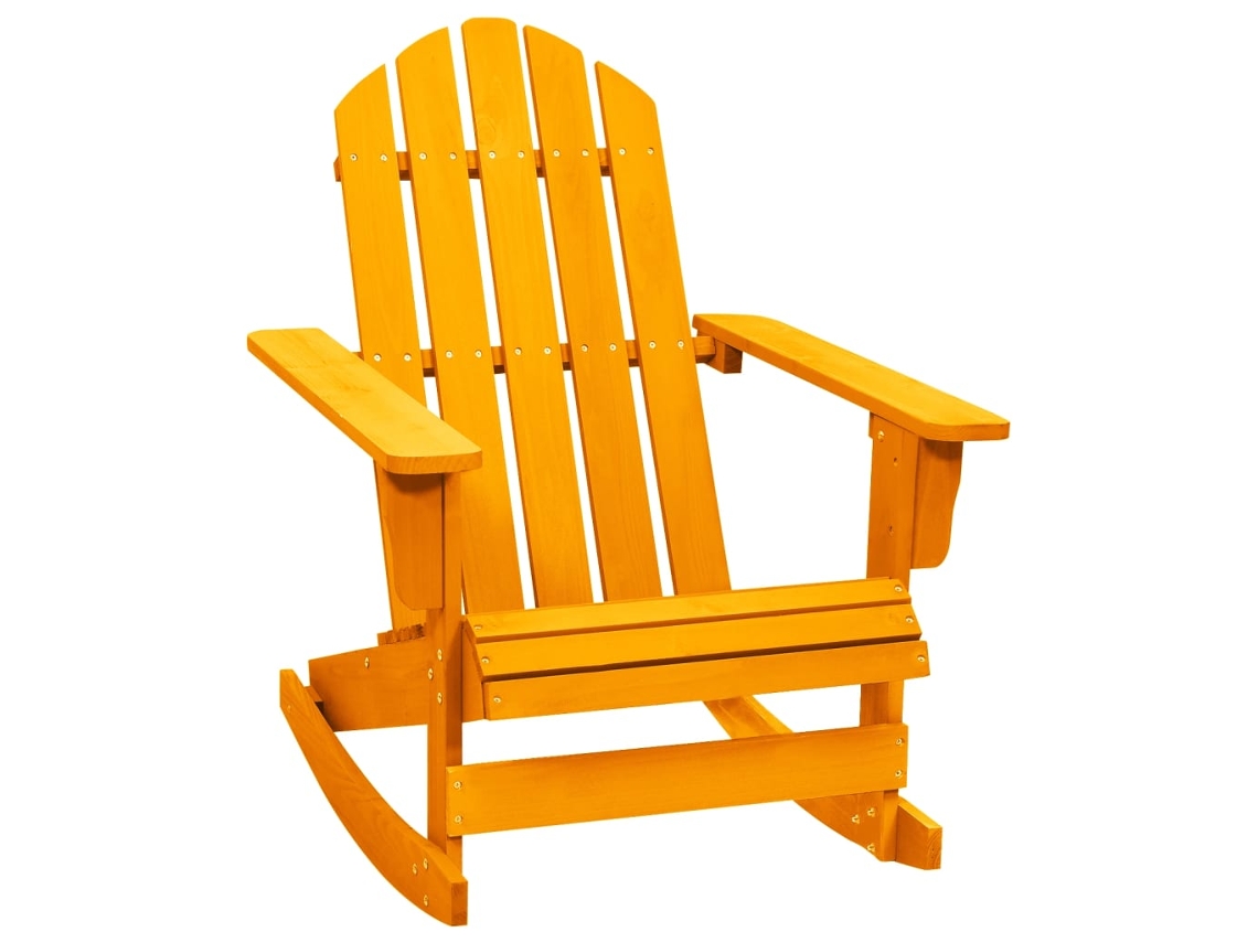 Cadeira Adirondack De Baloiçar P/ Jardim Abeto Maciço Laranja Dkd Home Decor