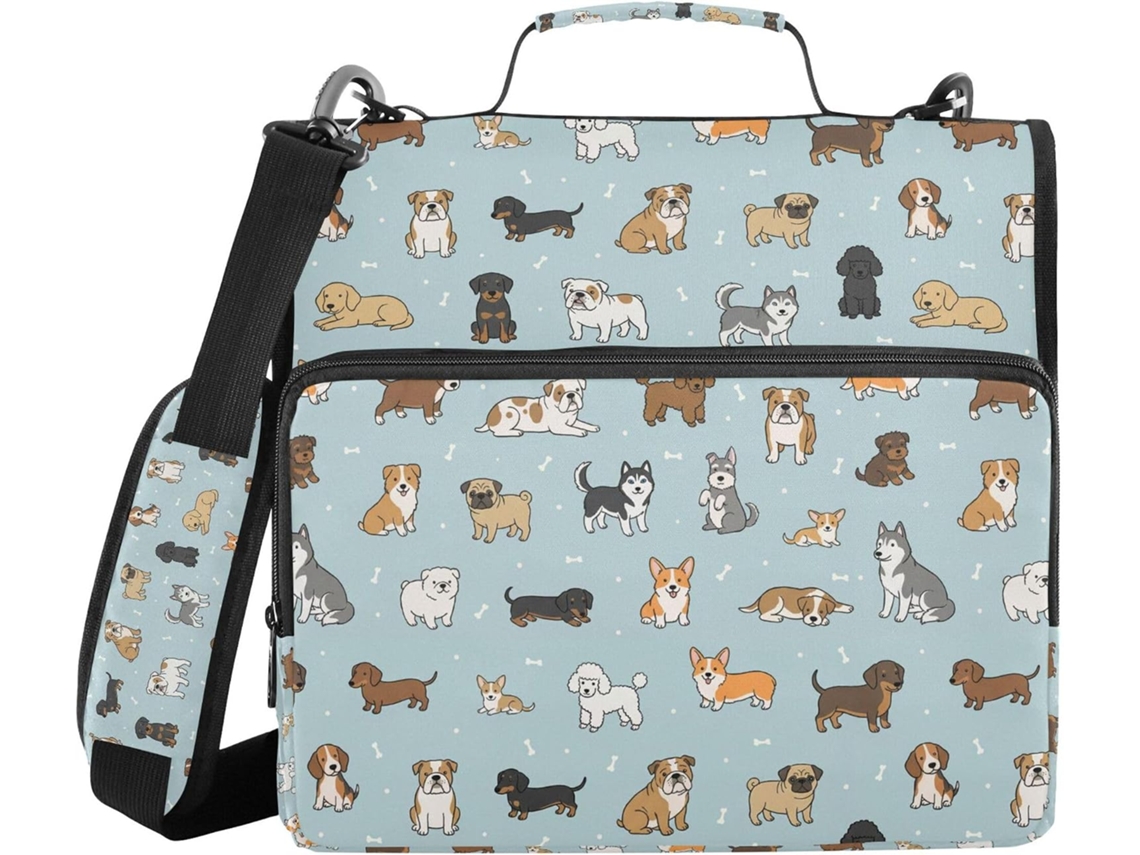 Pasta Com Estampa De Cachorrinho Em Formato Osso, Com Bolsos Extras, Alça, Vários Bolsos, 3, 8cm 1, 5 Polegadas, Sistema
