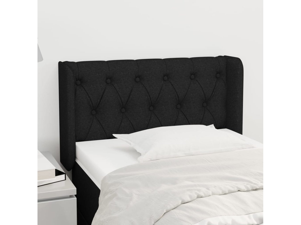 Vidaxl Cabeceira de Cama C/ Abas Tecido 83x16x78/88 Cm Preto