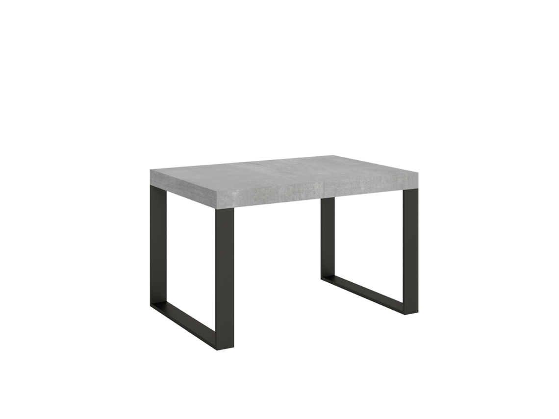 Mesa Extensível 120/380x90 Cm Tecno Premium Concreto Com Pés Antracite Itamoby