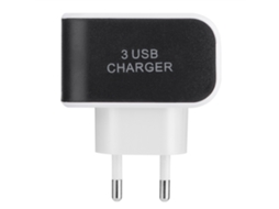 Carregador 3 USB com luz e suporte para relógio EOOCOO