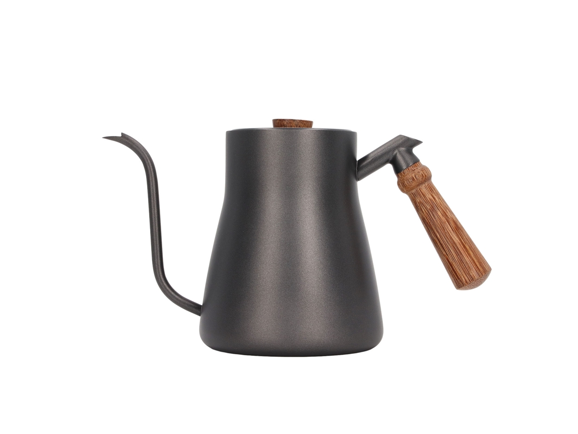 Cafeteira De Aço Inoxidável De 850 Ml Com Bico Fino E Cabo De Madeira Para Casa E Café Brilvibera