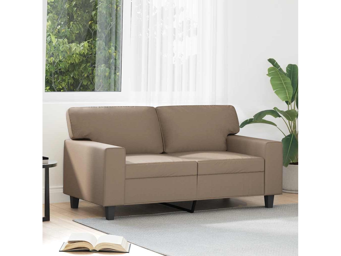 Vidaxl Sofá De 2 Lugares 120 Cm Couro Artificial Cor Cappuccino