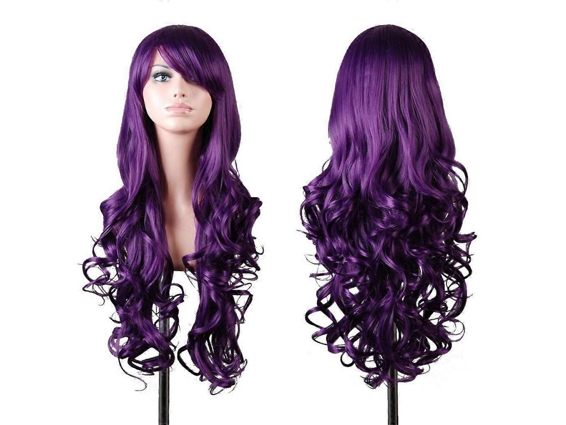 Peruca Cosplay de 32 Polegadas, Touca e Pente para Peruca Feminina TAISHENGDA (roxo Escuro)