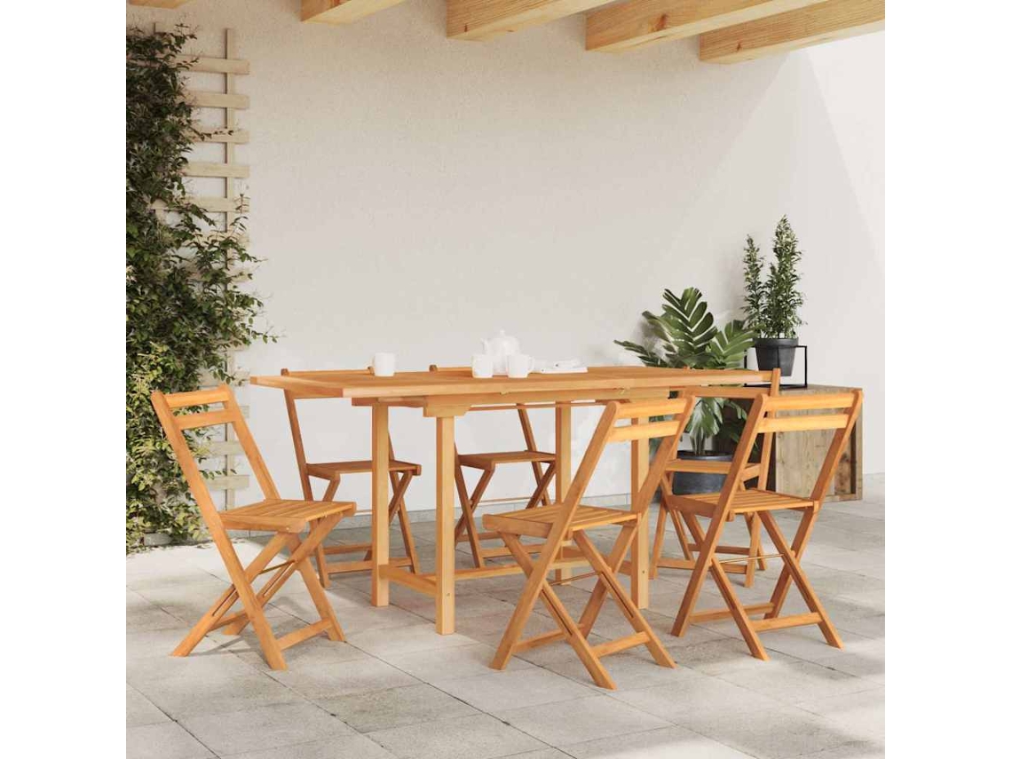 Vidaxl Mesa De Jardim Extensível 110-160x80x75 Cm Teca Maciça