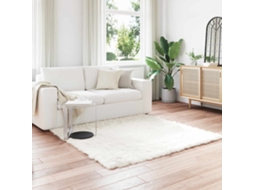 Vidaxl Tapete De De Ovelha Sintética Tafalla Branco 120 X 120 Cm