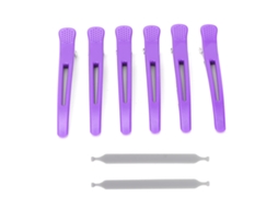 6pcs Grampos De Cabelo Profissionais Anti-deslizantes Com Banda De Silicone Para Cortar E Estilo De Cabelo (roxo)