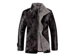 Jaqueta De Couro Falso Pu Para Homens - Tamanhos Xs A 5xl - Lavagem Seca Preto