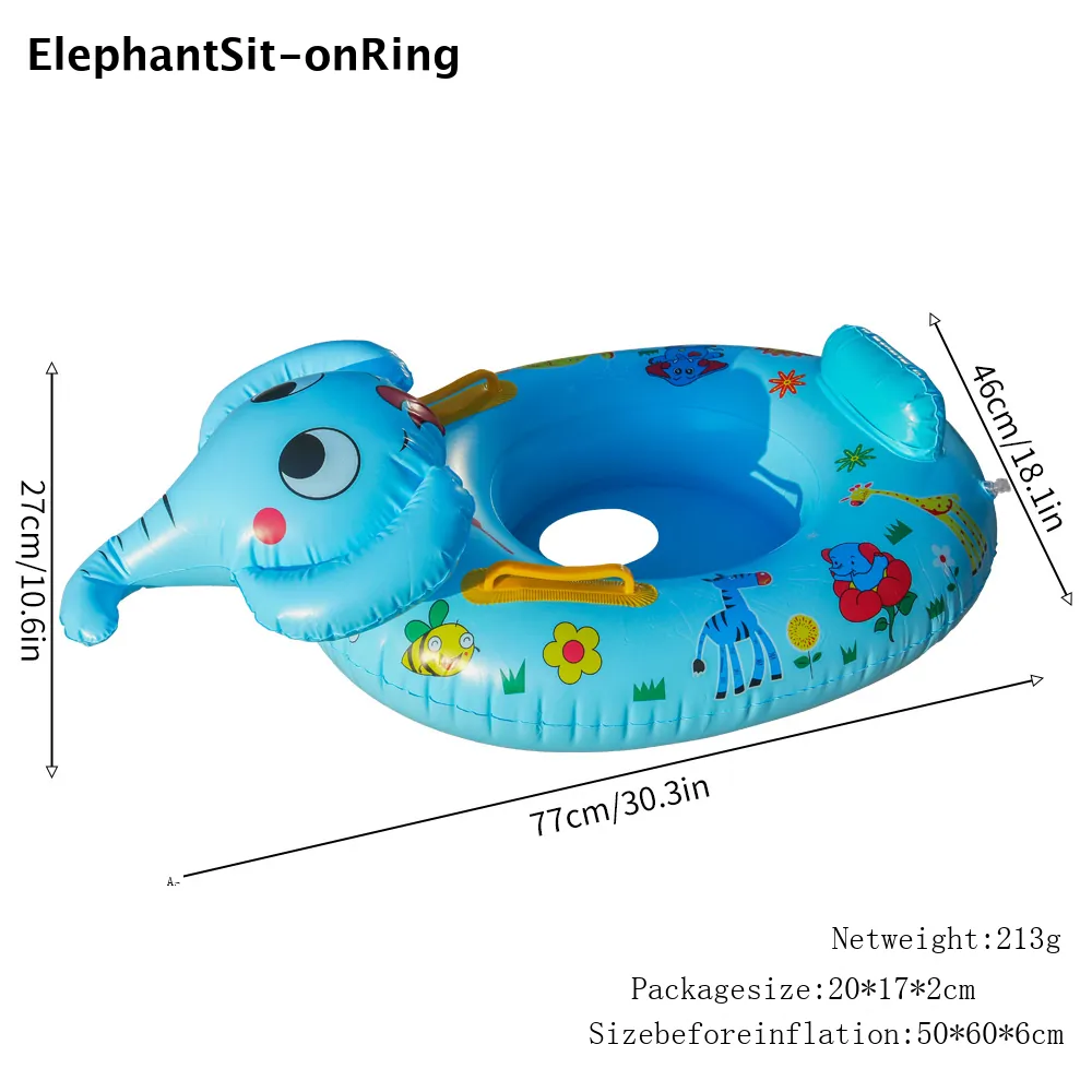 Piscina anilha Inflável Anilha Elefante Azul 75*50cm AOZORZ