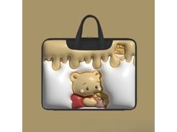 Capa HEXINYIGJLY para portátil, 13.3 polegadas, universal, almofadada, forro macio, urso do pote de mel