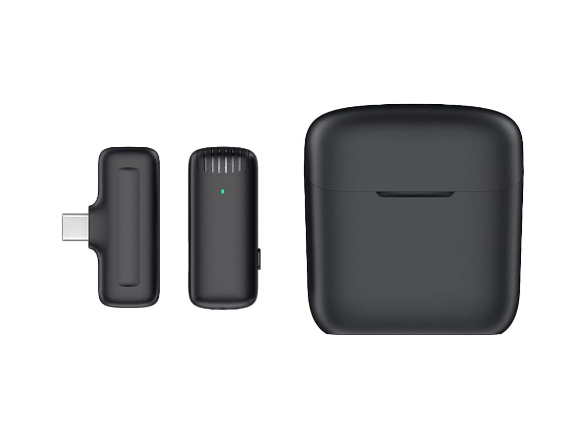 Microfone De Lapela Sem Fio Com Estojo De Carregamento Para Gravação De Fones De Ouvido Com Cancelamento De Ruído De 3 Níveis (preto)