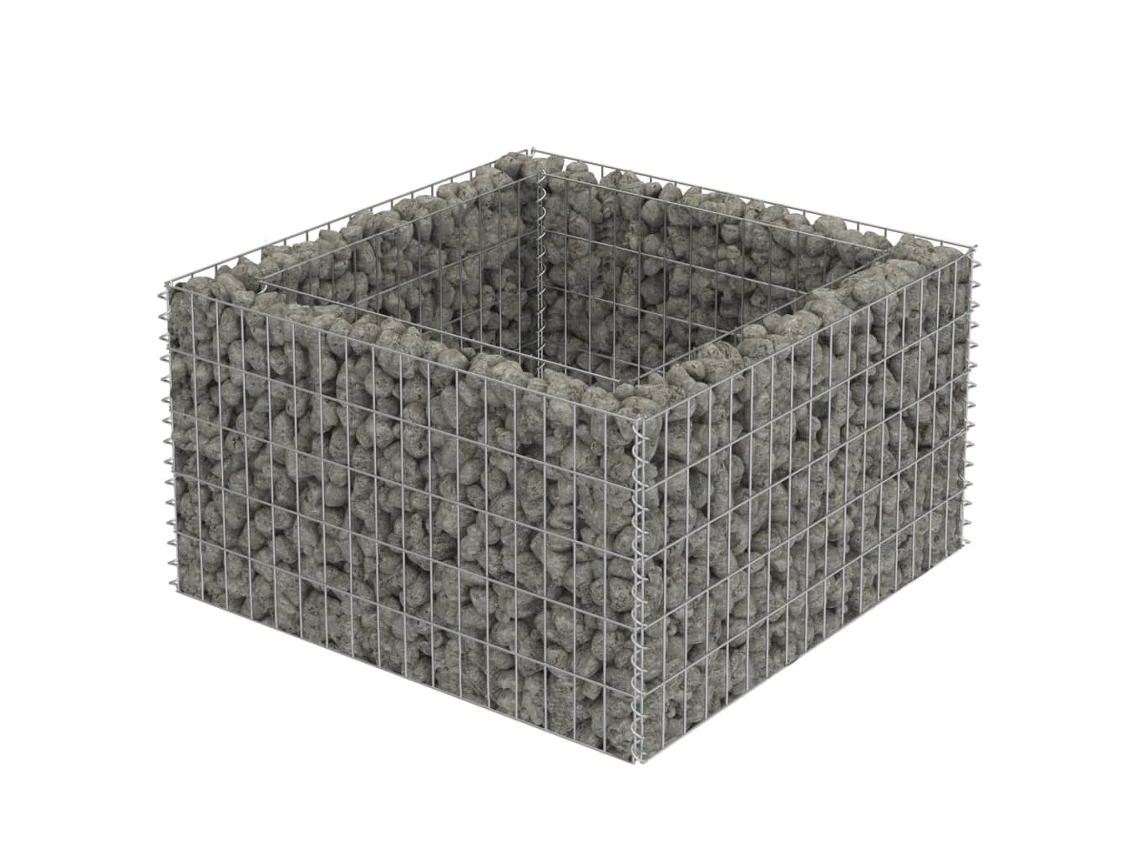 Gabion Raised Bed, Gabion Raised Beds Vidaxl Prateado Aço (90 X 90 X 50 Cm)