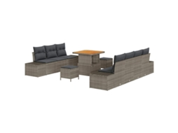Maison Exclusive - Conjunto De Sofá De Jardim 10 Pcs Cinzeto Rattan Sintético