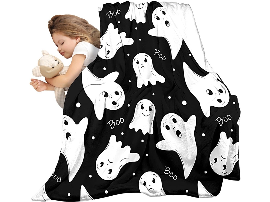 Manta Fantasma 99x150cm Flanela Macia Com Estampas Divertidas E |