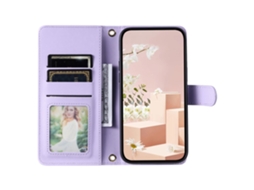 Capa Em Couro Pu Com Pega Para Apple Iphone Xr - Roxo