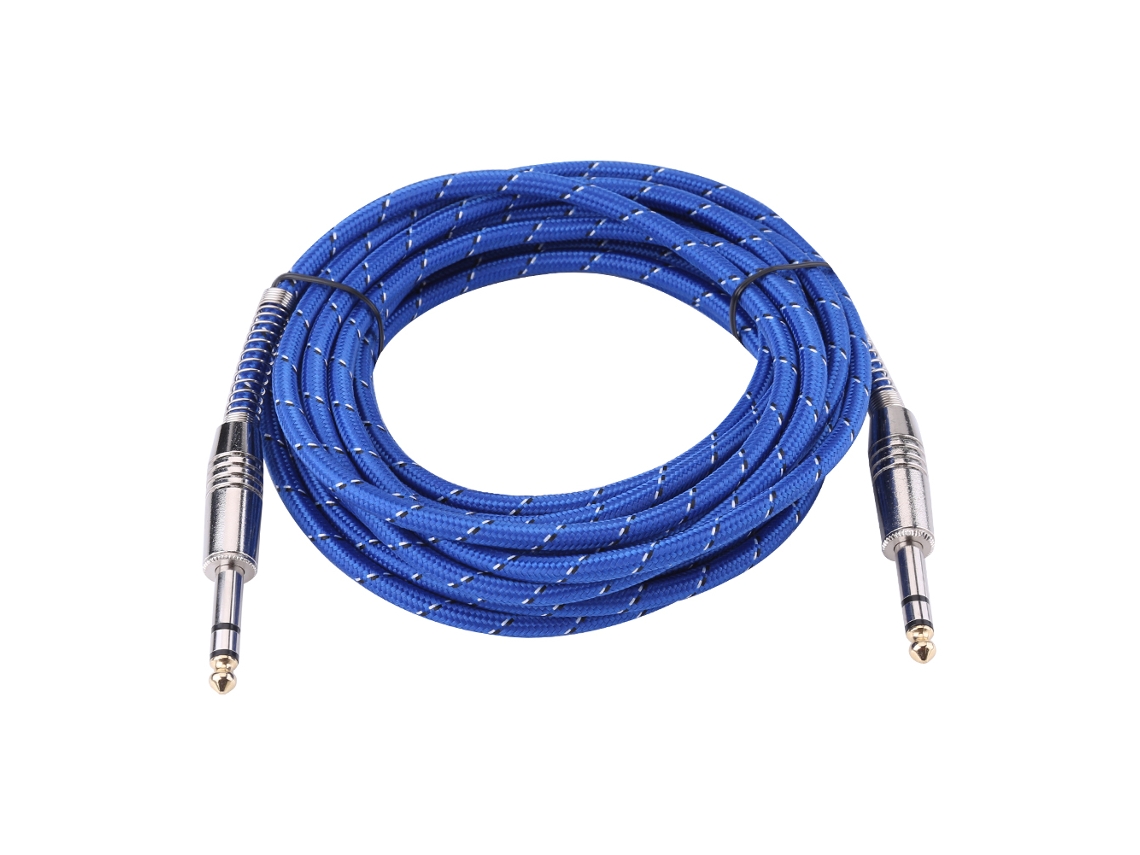 Cabo De Áudio Estéreo Macho Para Macho 6.35mm Para Guitarra Eléctrica E Mixer 5 Metros