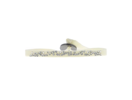 Pulseira Les Interchangeables Onda Creme Tecido Elástico Cristal