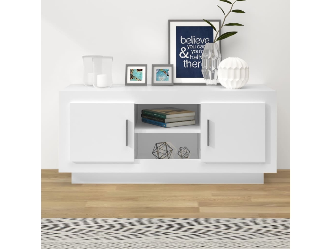 Vidaxl Móvel Para Tv 102x35x45 Cm Madeira Processada Branco