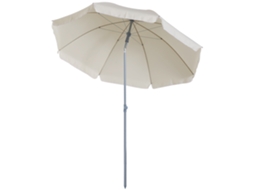 Chapéu de Sol de Praia Ø202cm com Toldo Inclinável, Creme ORBITRA COMMERCE