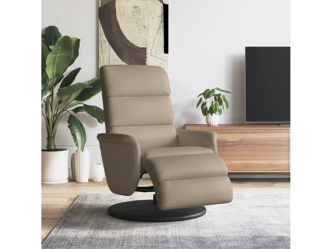 Vidaxl Cadeira Reclinável Com Apoio De Pés Couro Artificial Cappuccino