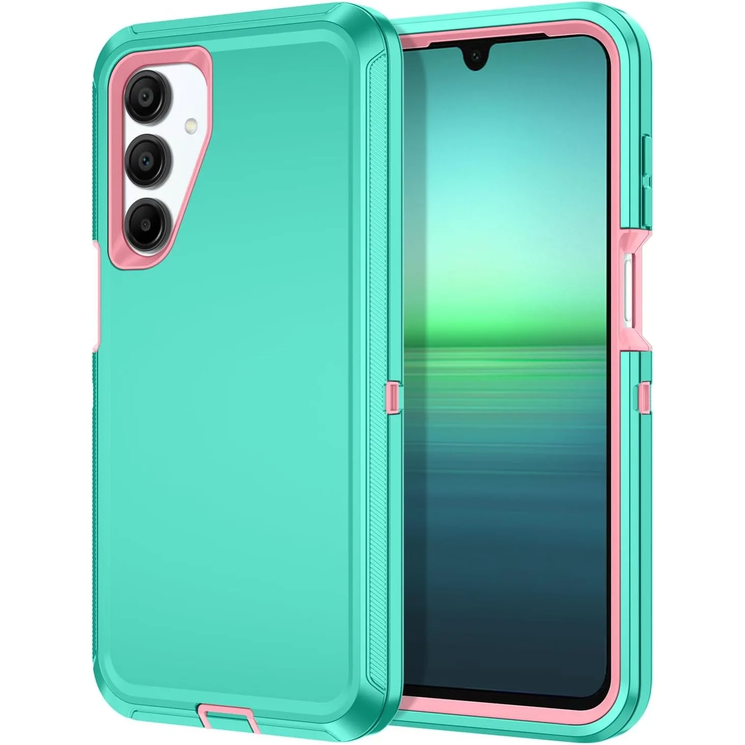 (azul E Rosa, Galaxy S22 5g) Capa Protetora 3 Em 1 Resistente E Durável, De Nível Militar, À Prova De Choque, Antivibração E Resistente A Quedas.