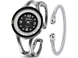 Lurelia Relógio Feminino, Movimento De Quartzo, 6,2 Polegadas, Aço Inoxidável, Prata, Azul