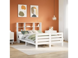 Vidaxl Cama Sem Colchão 160x200 Cm Madeira De Pinho Maciça Branco