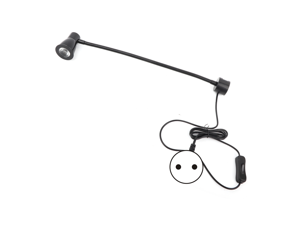 Lâmpada de trabalho Led 7w com gola de ganso flexível e base magnética para máquinas de costura 110 220v | S/MARCA