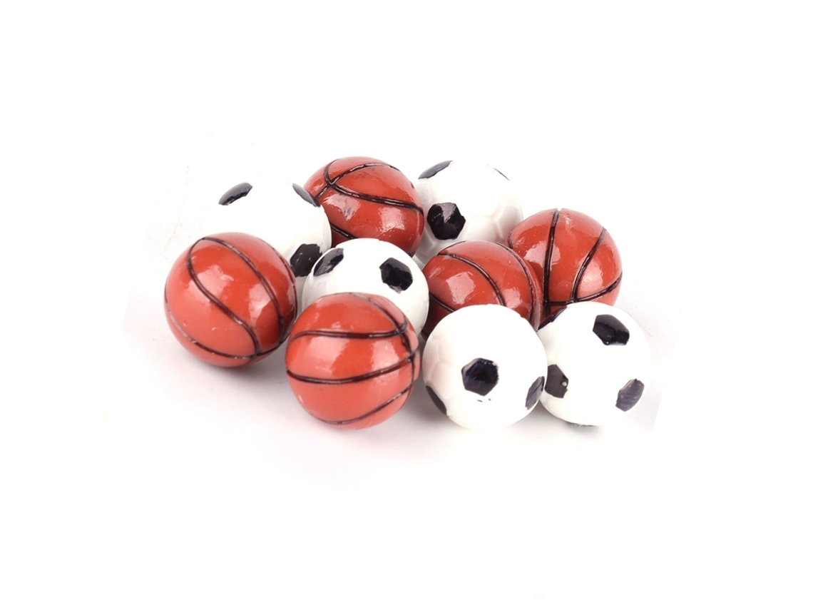 Mali 10pcs Mini Bola de Futebol e Basquete em Resina 1:12 para Decoração de Casinha de Bonecas