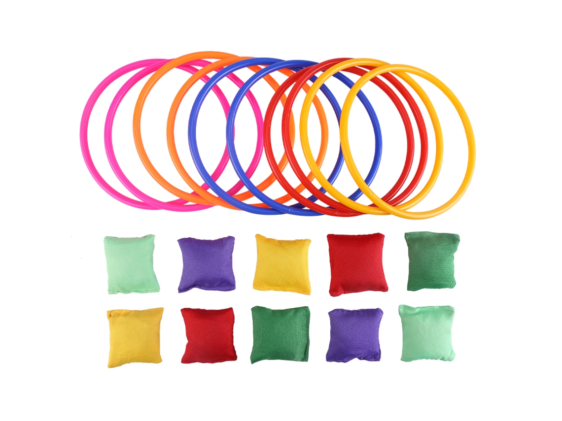 Jogo De Arremesso De Argolas - Jogo De Cones Divertido Para Ambientes Internos E Externos - Brinquedo De Plástico Multicolorido