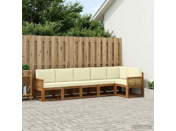 Vidaxl Conjunto De Sofás Para Exterior 6 Unid. Natural E Creme