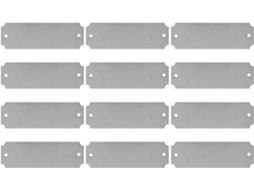 Conjunto De 12 Placas Em Branco Para Gravação Em Aço Inoxidável Prateado Escovado, 5 X 3 Cm, 24 Parafusos,