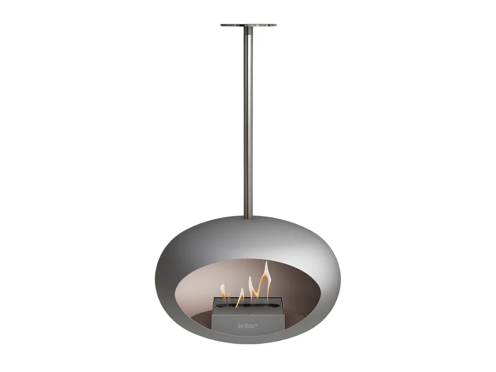 Lareira Bioetanol Suspensa Sky Nickel Poste 50cm Le Feu