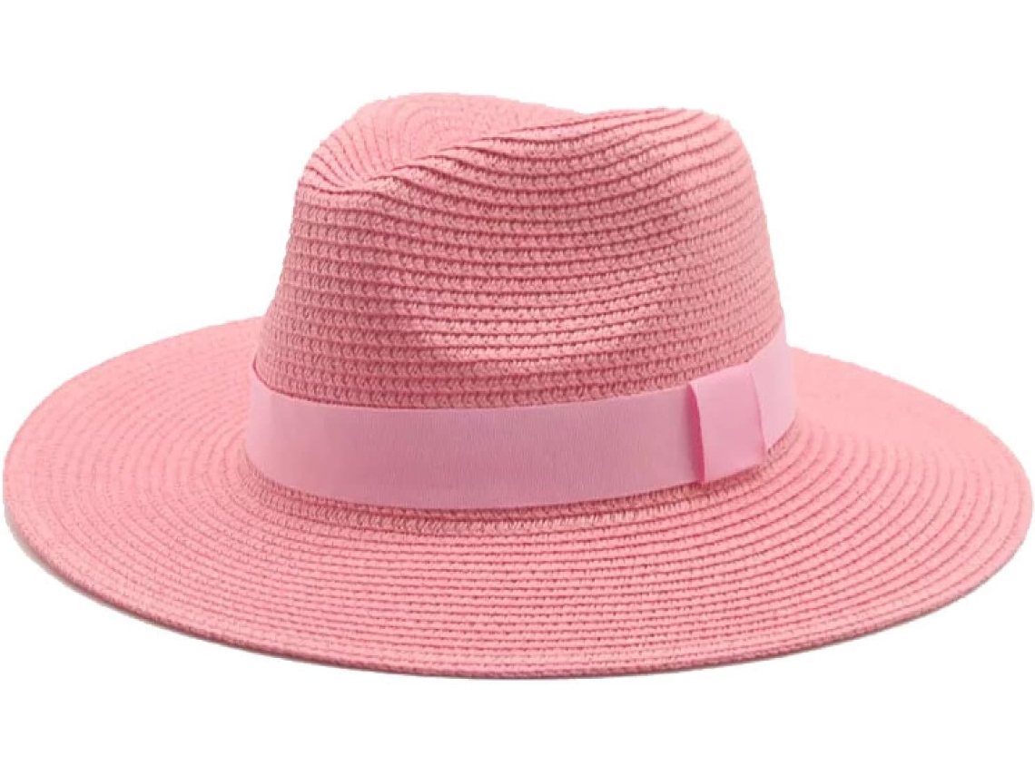 Chapéu de Palha Feminino Pescador Sol Faixa Fita Panamá Verão | S/MARCA