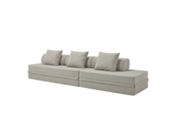 Sofá Modular 3+2 Lugares Convertível Liso Cinza Gelo SKOFFA