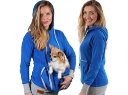 2026 sudadera com Bolsos para Mascotas Cães e Gatos Unissex Inverno Alta Capacidade Fleece M Azul