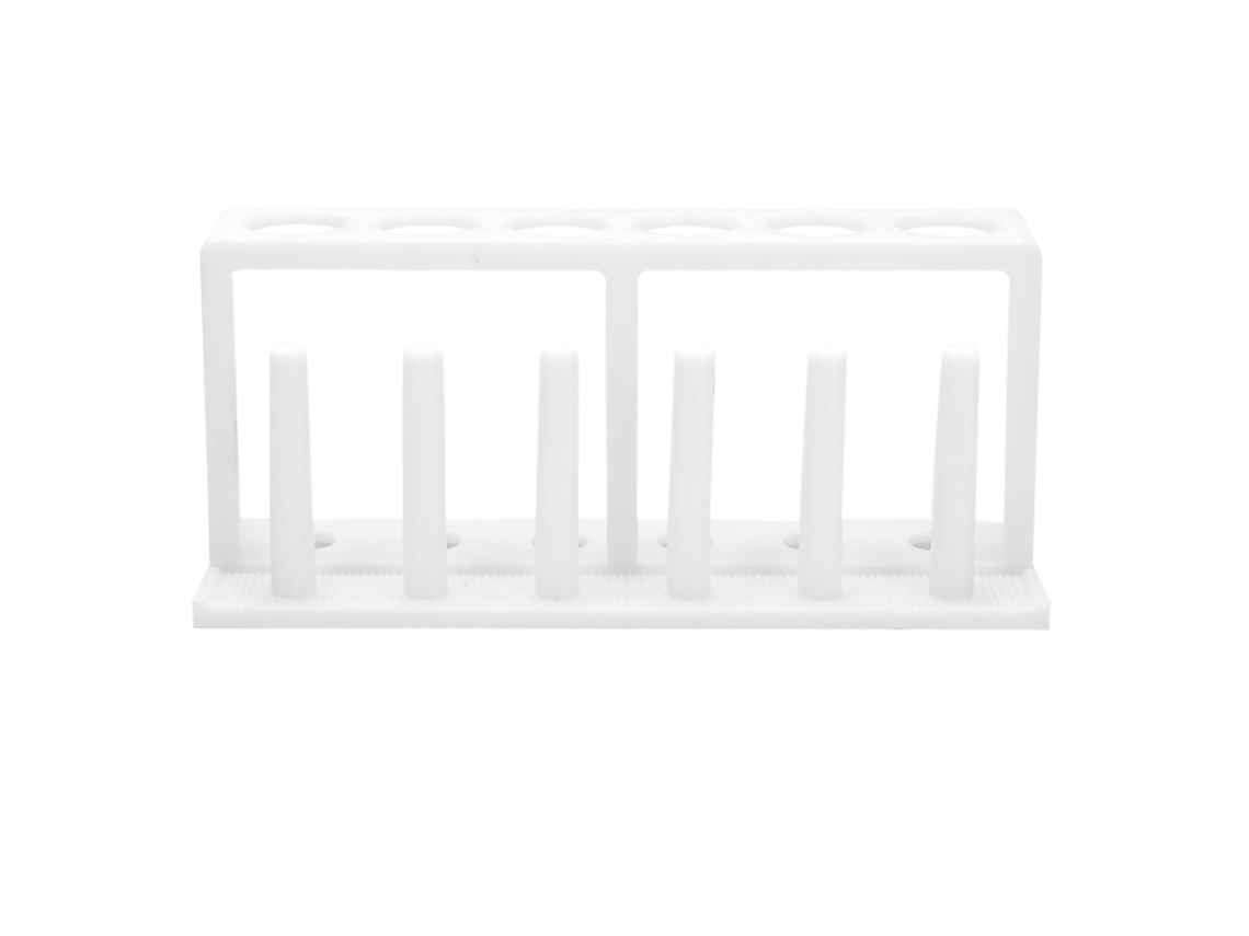 Suporte de Tubo de Ensaio Plástico Branco 6 Buracos | S/MARCA