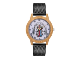 Reloj De Pulsera Analógico De Cuarzo Con Correa De Malla Para Mujer Y Hombre Negro Zhoulianfa