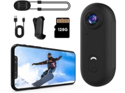 Câmera de Ação 4k para Polegar, Mini Câmera Corporal Vestível de 128 Gb, com Acessórios Magnéticos. TAISHENGDA